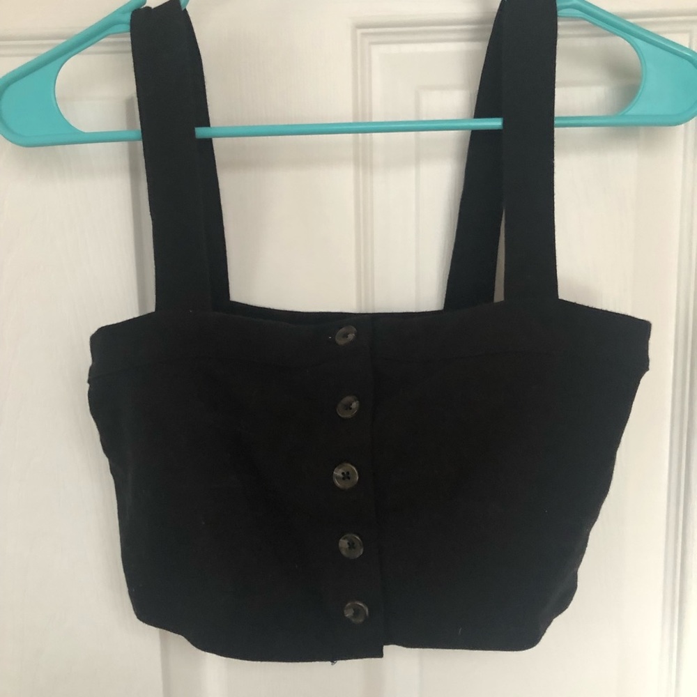 Cropped button down tank